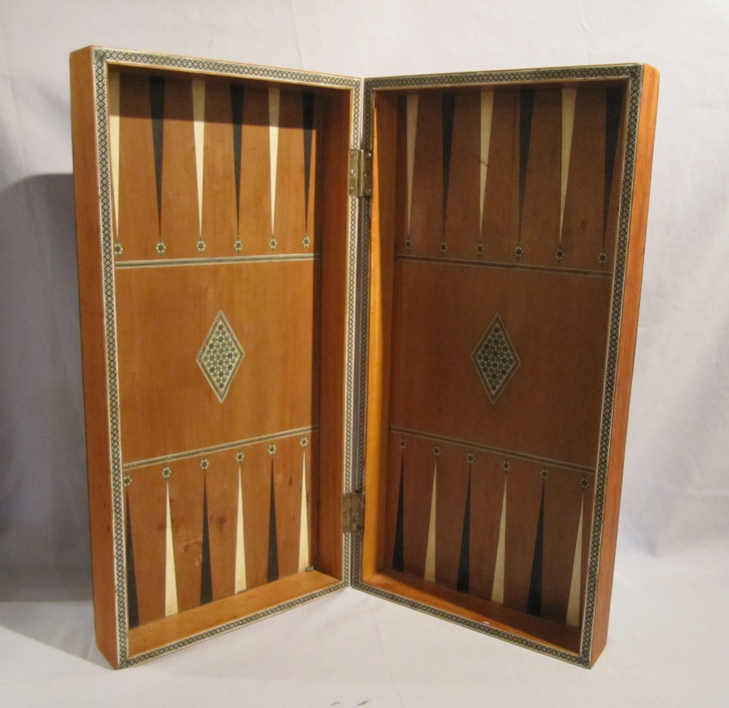 Vintage 1989 OAK BACKGAMMON DRYBRANCH INC. RARE Oak Folding top Case w/Brass Latch